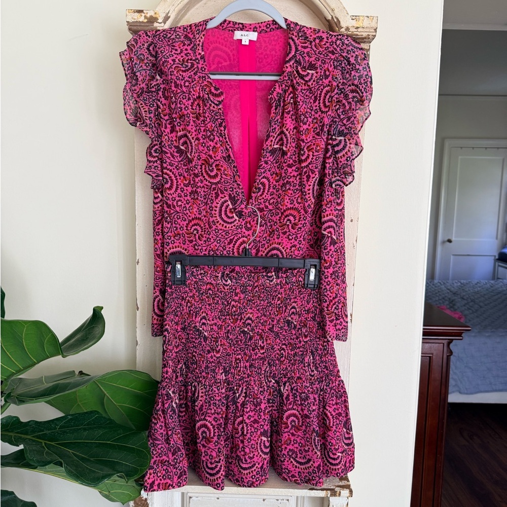 Excellent Condition A.L.C. June Pink Paisley Set Size 4